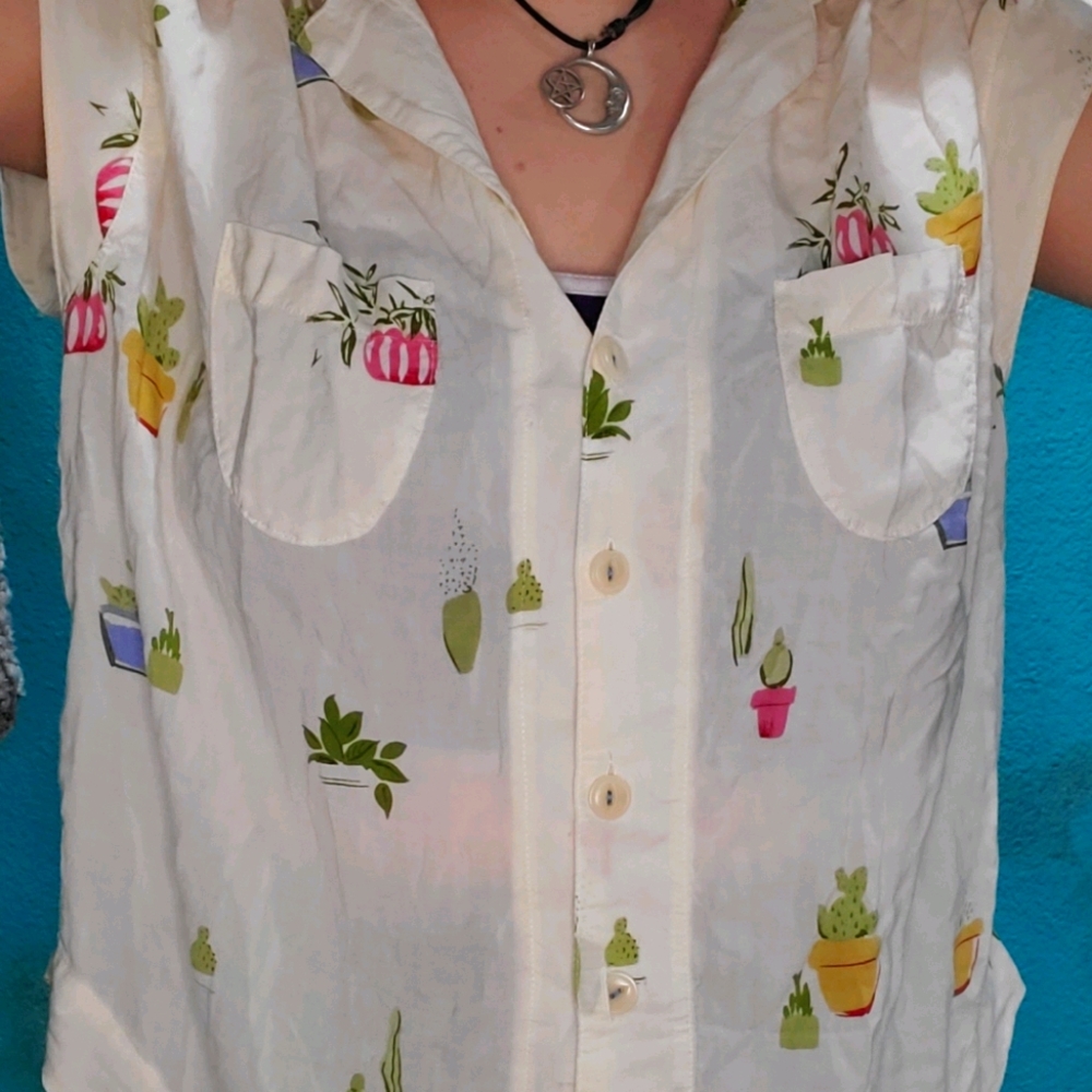 Plant Button down Shirt